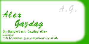 alex gazdag business card